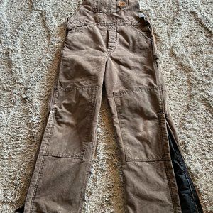 Carhartt quilted Men's Duck Bib overalls Size 34 x 32 Sandstone R27 CHT